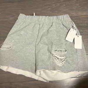 NWT Good American ripped sweat shorts. Size 1.